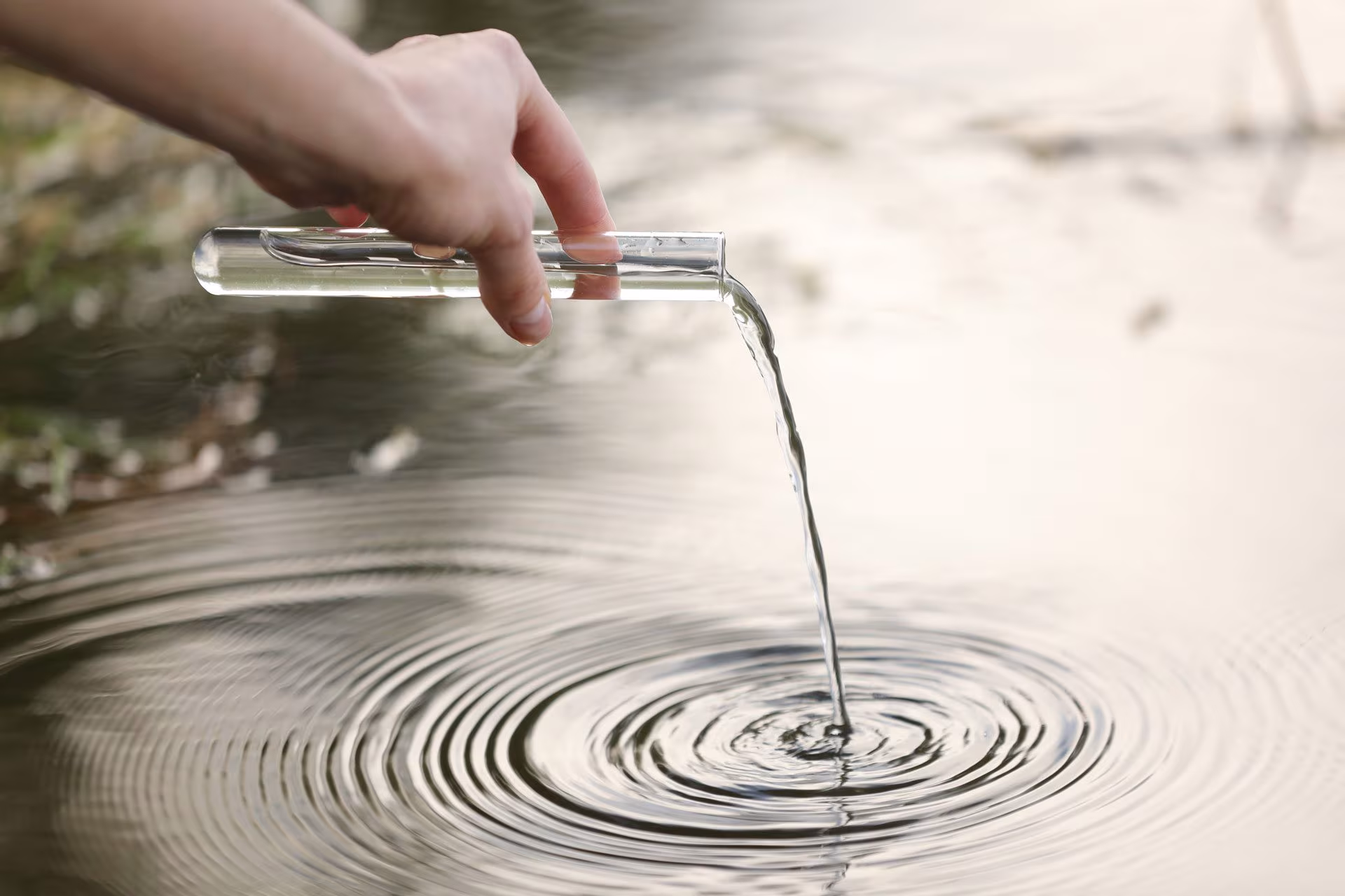 échantillon d'eau polluée